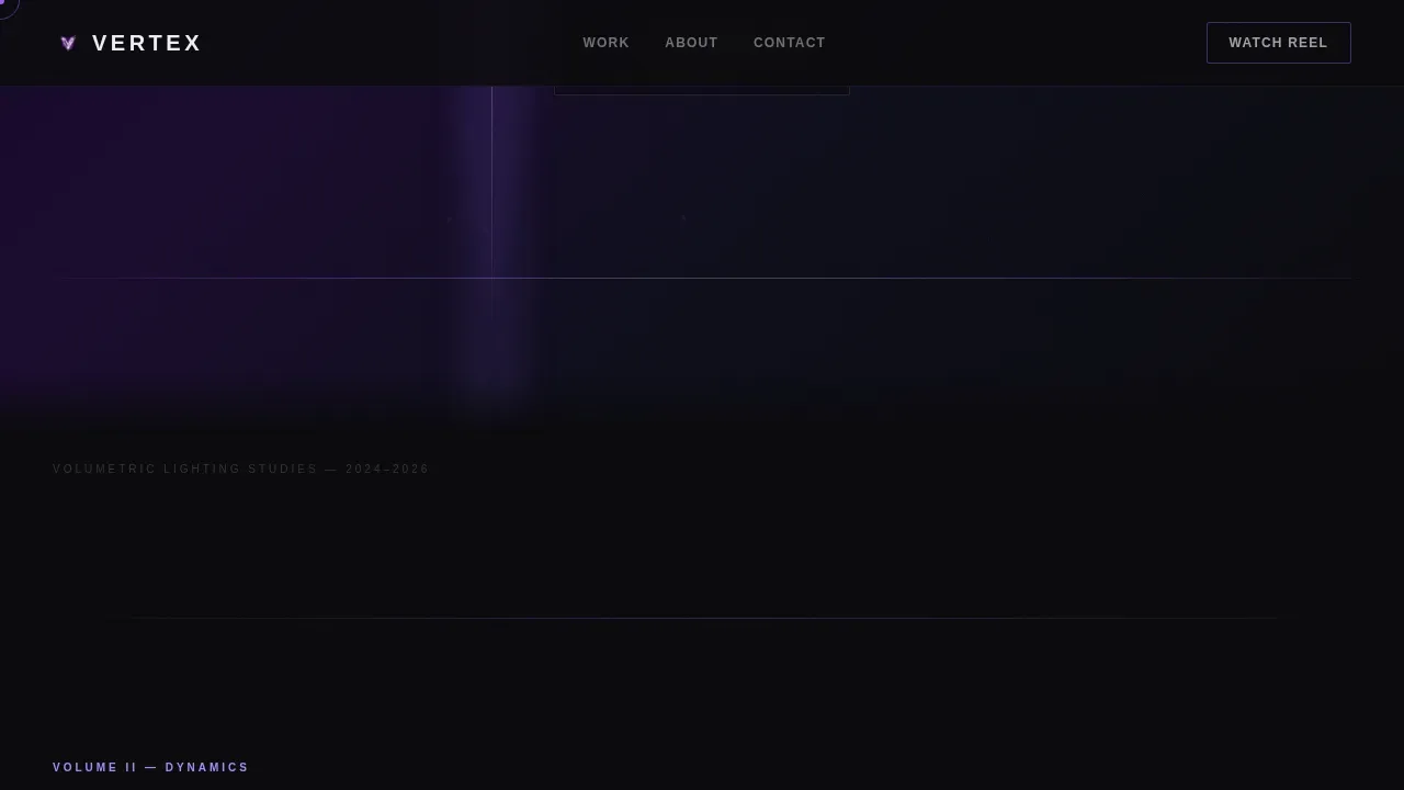 Immersive 3D Artist Video Portfolio Landing Page Template