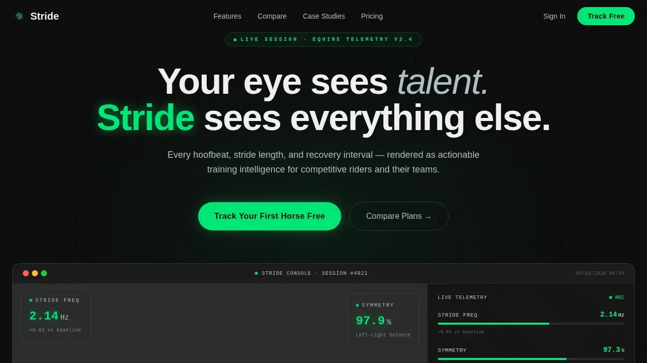Equestrian Analytics Dashboard Landing Page Template