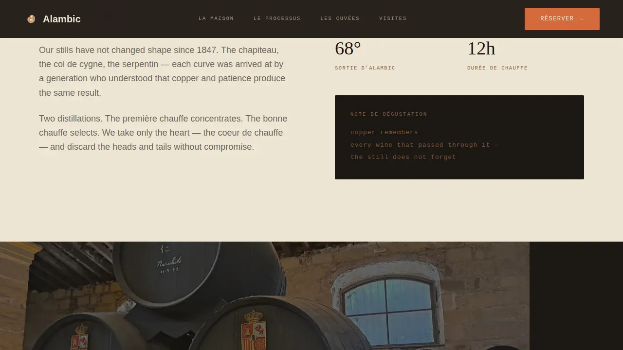 Distillery & Spirits Booking Website Template