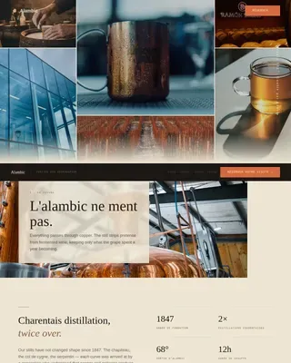 Distillery & Spirits Booking Website Template