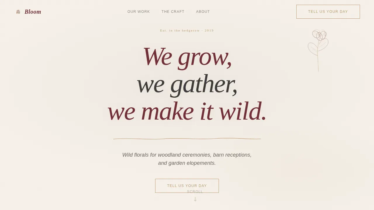 Woodland Wedding Professional Website Template