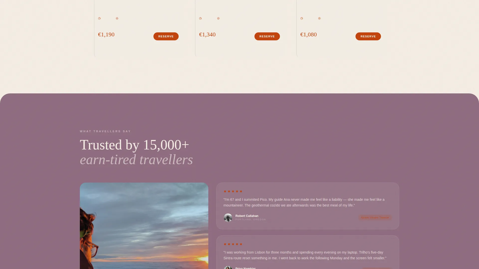 Immersive Portugal Tour Operator Landing Page Template