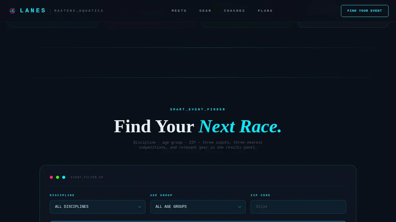 Swimming & Diving Leagues Professional Website Template