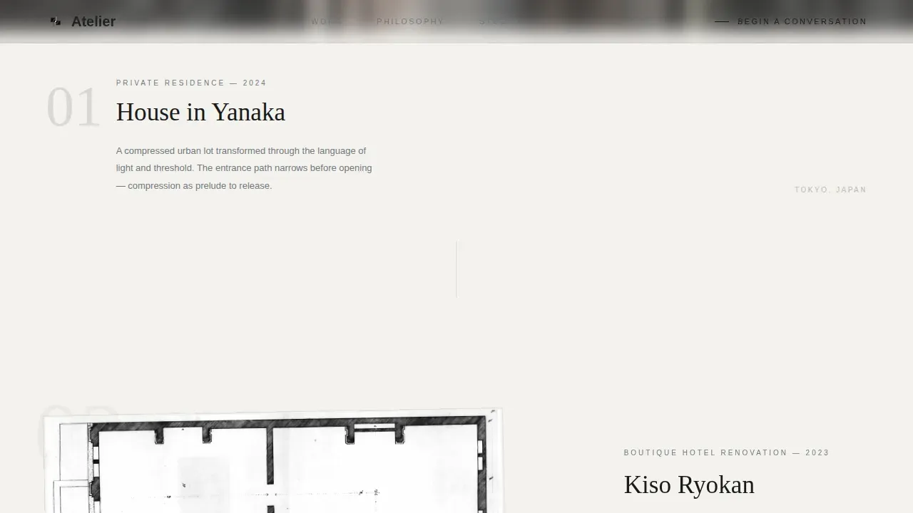 Japanese Architecture Professional Website Template