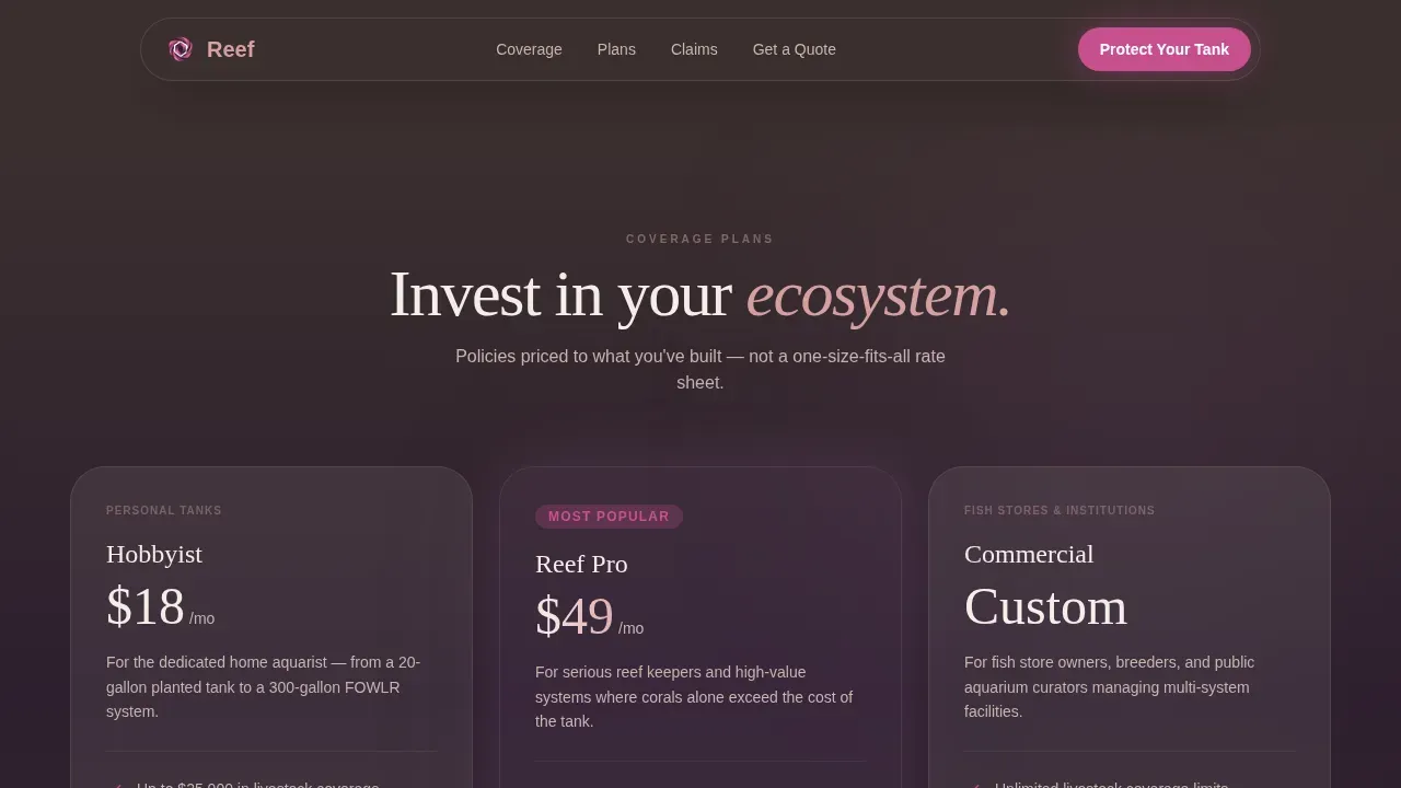 Fish & Aquarium Privacy Policy Website Template