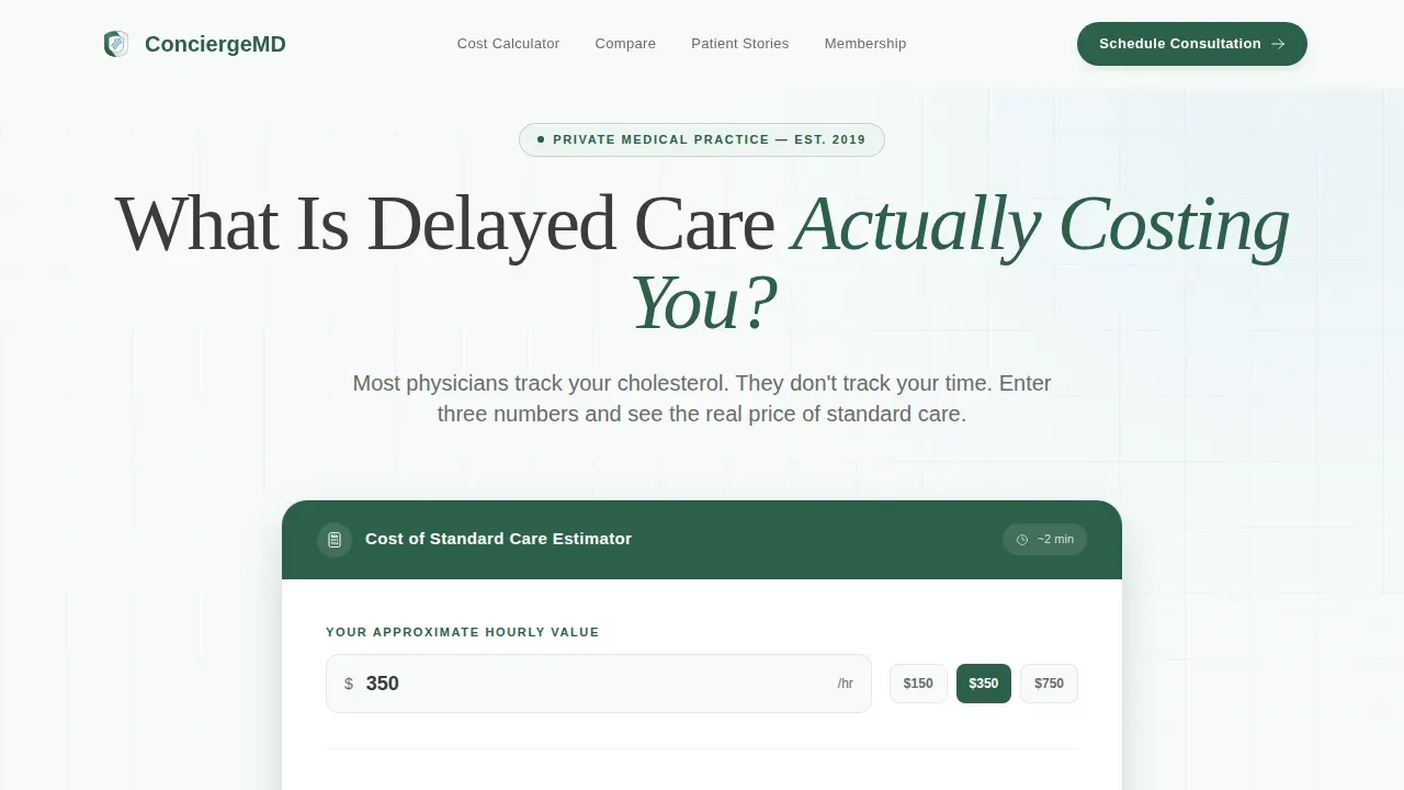 Elite Concierge Physician Membership Landing Page Template