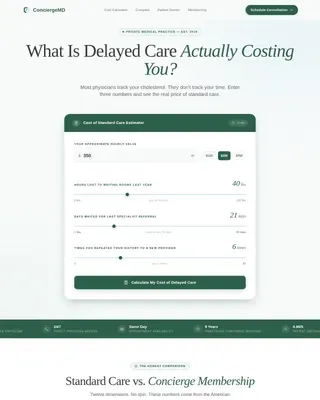Elite Concierge Physician Membership Landing Page Template
