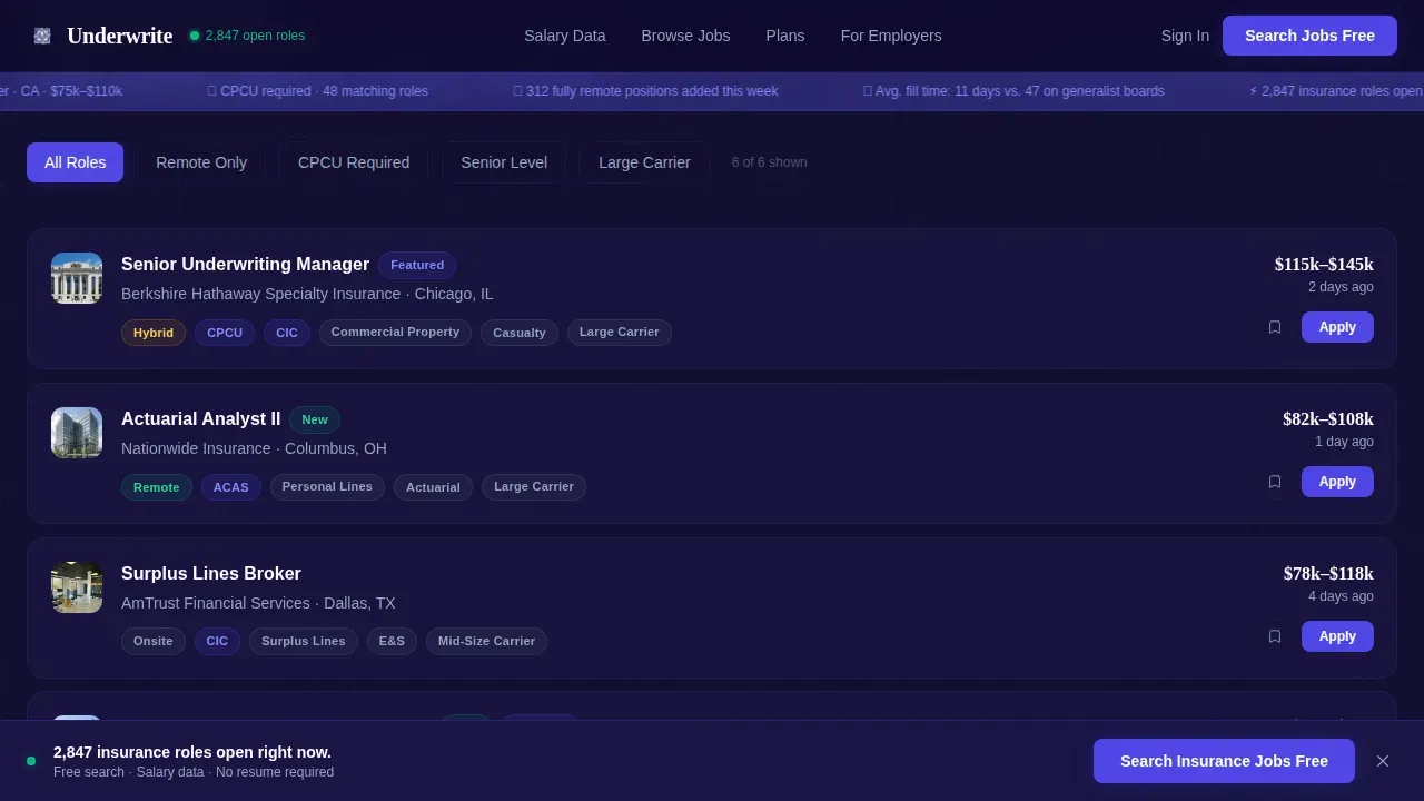 Insurance Digital Presence Careers Website Template