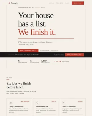 Editorial Handyman Service | Free Website Template | Rocket