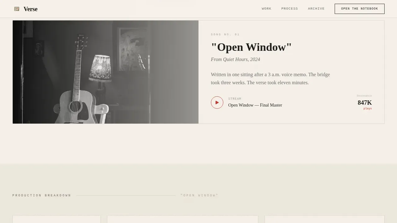Musician Profile Professional Website Template