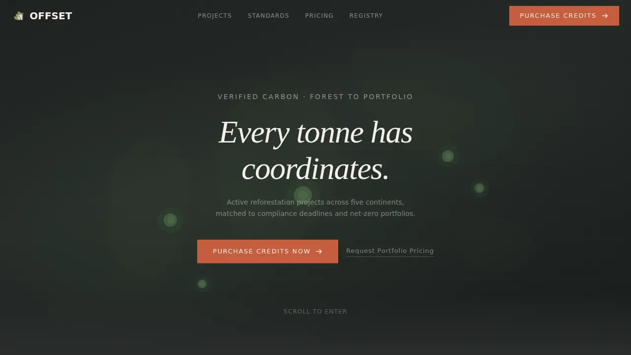 Verified Offset Carbon Brokerage Landing Page Template
