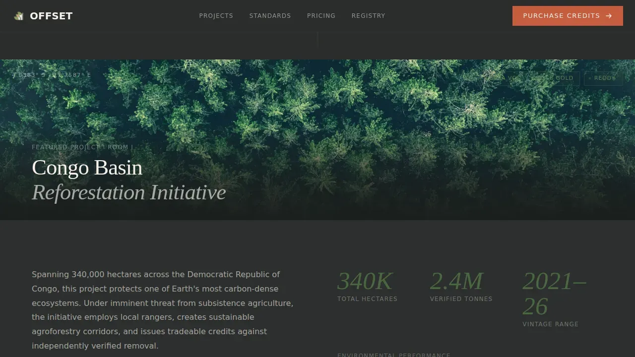 Verified Offset Carbon Brokerage Landing Page Template
