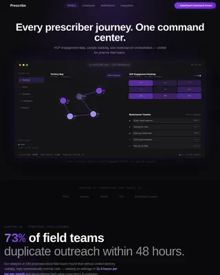 Prescribe Pharma Intelligence Hub Landing Page Template