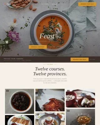 Feast Chinese Cuisine Tasting Landing Page Template