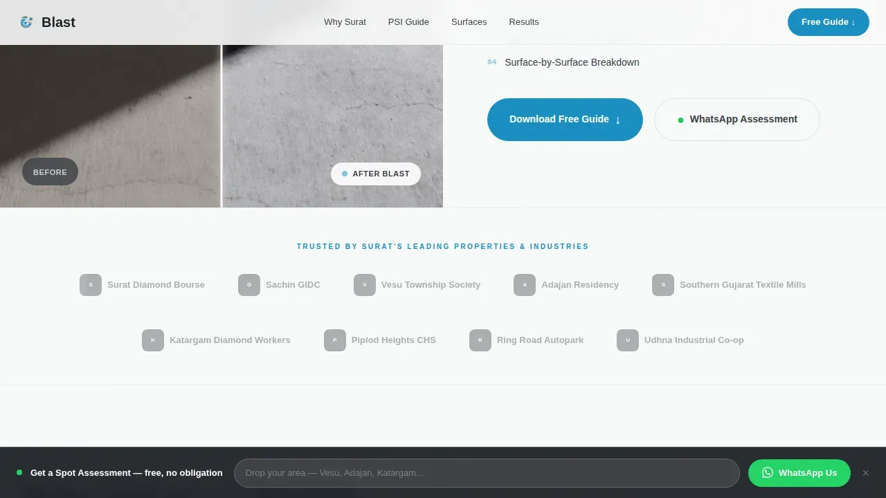 Blast Pressure Washing Guide Landing Page Template