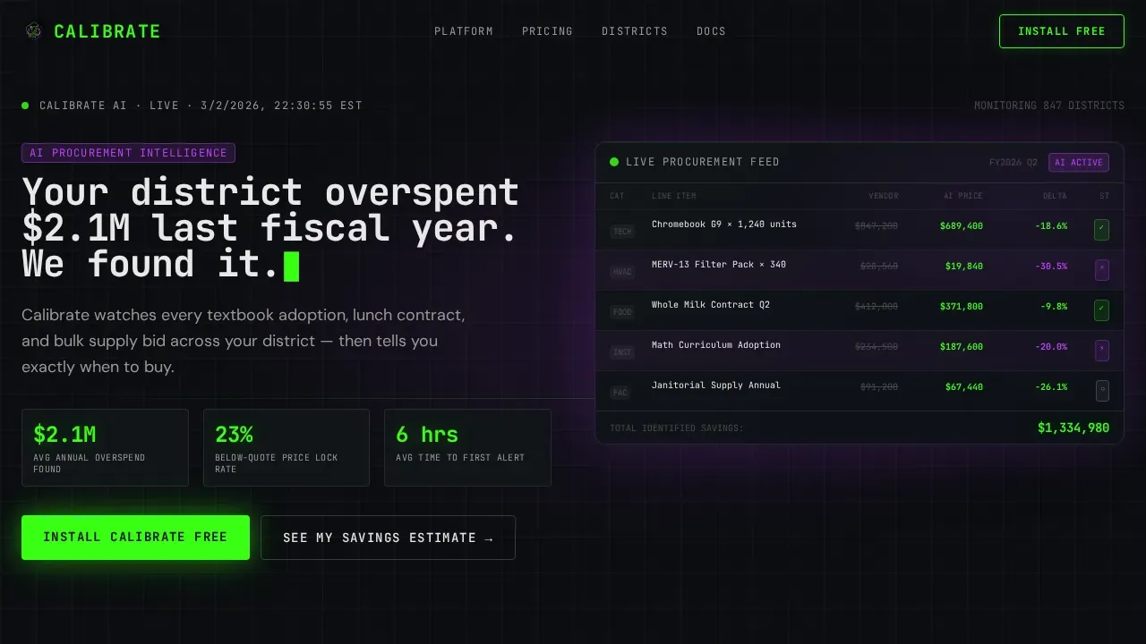 Intelligent Procurement Platform Landing Page Template