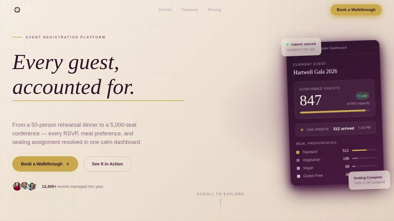 Ticketing & Event Platform Appointment Booking Website Template