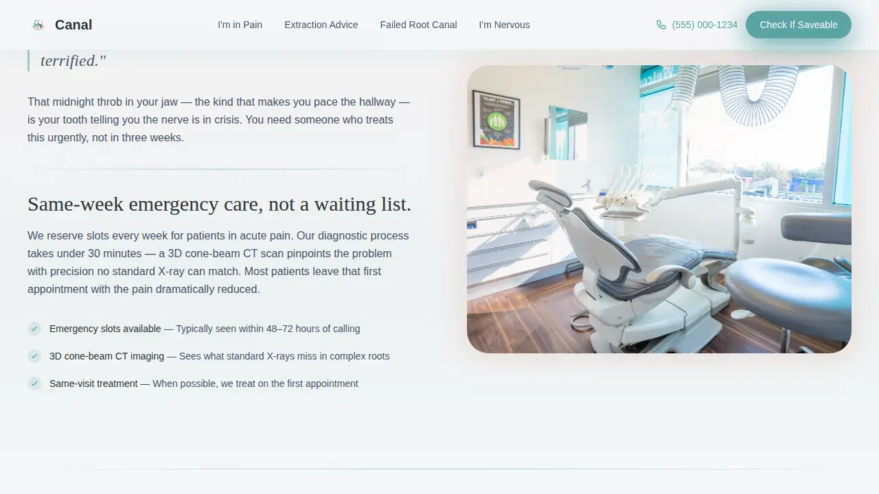 Endodontist Booking Website Template