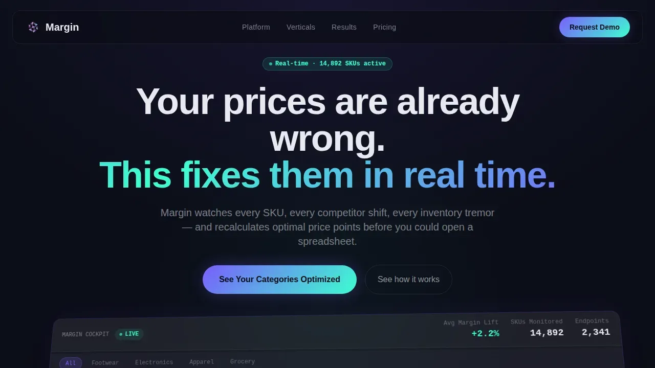 Intelligent Retail Pricing Landing Page Template