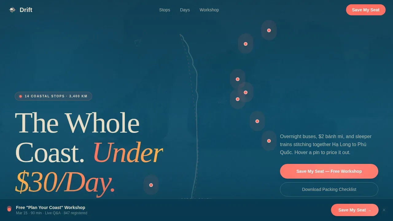 Immersive Vietnam Adventure Landing Page Template