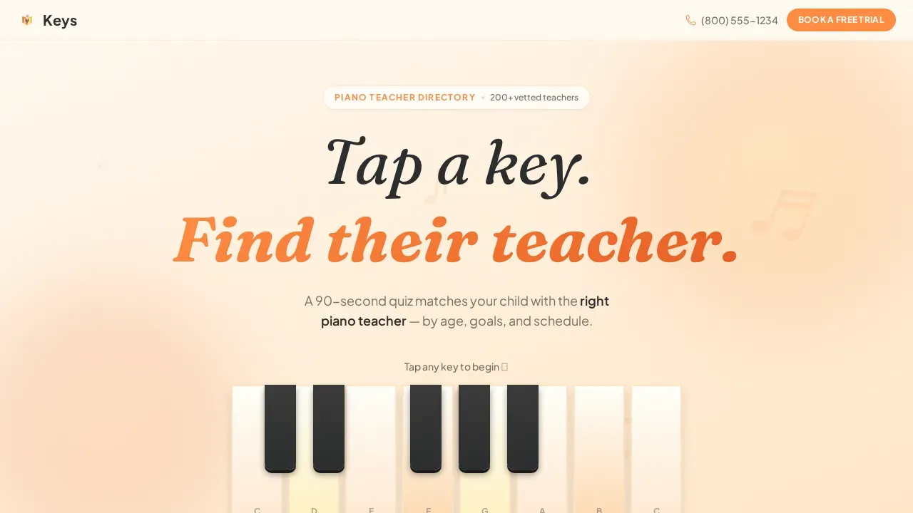 Premium Music Instruction Landing Page Template