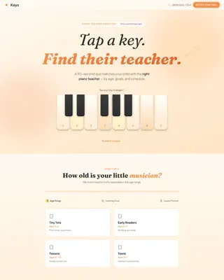 Premium Music Instruction Landing Page Template