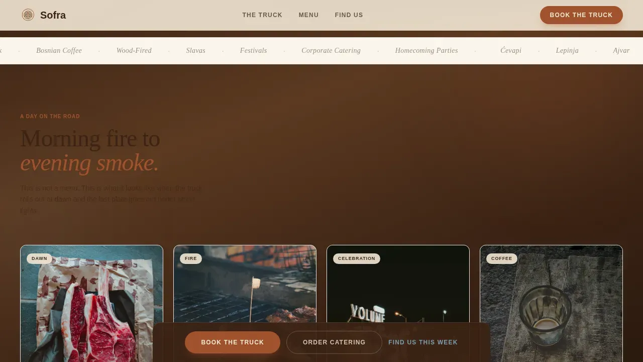 Bosnian Food Truck Landing Page Template