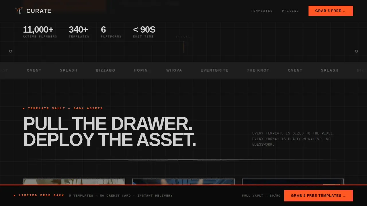 Bold Brutalist Event Planning Social Media Landing Page