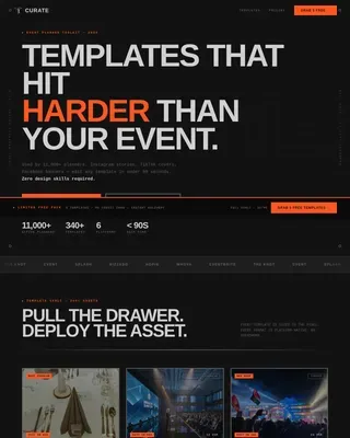 Bold Brutalist Event Planning Social Media Landing Page
