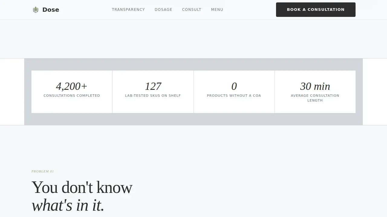 Clinical Cannabis Consultation Booking Landing Page Template