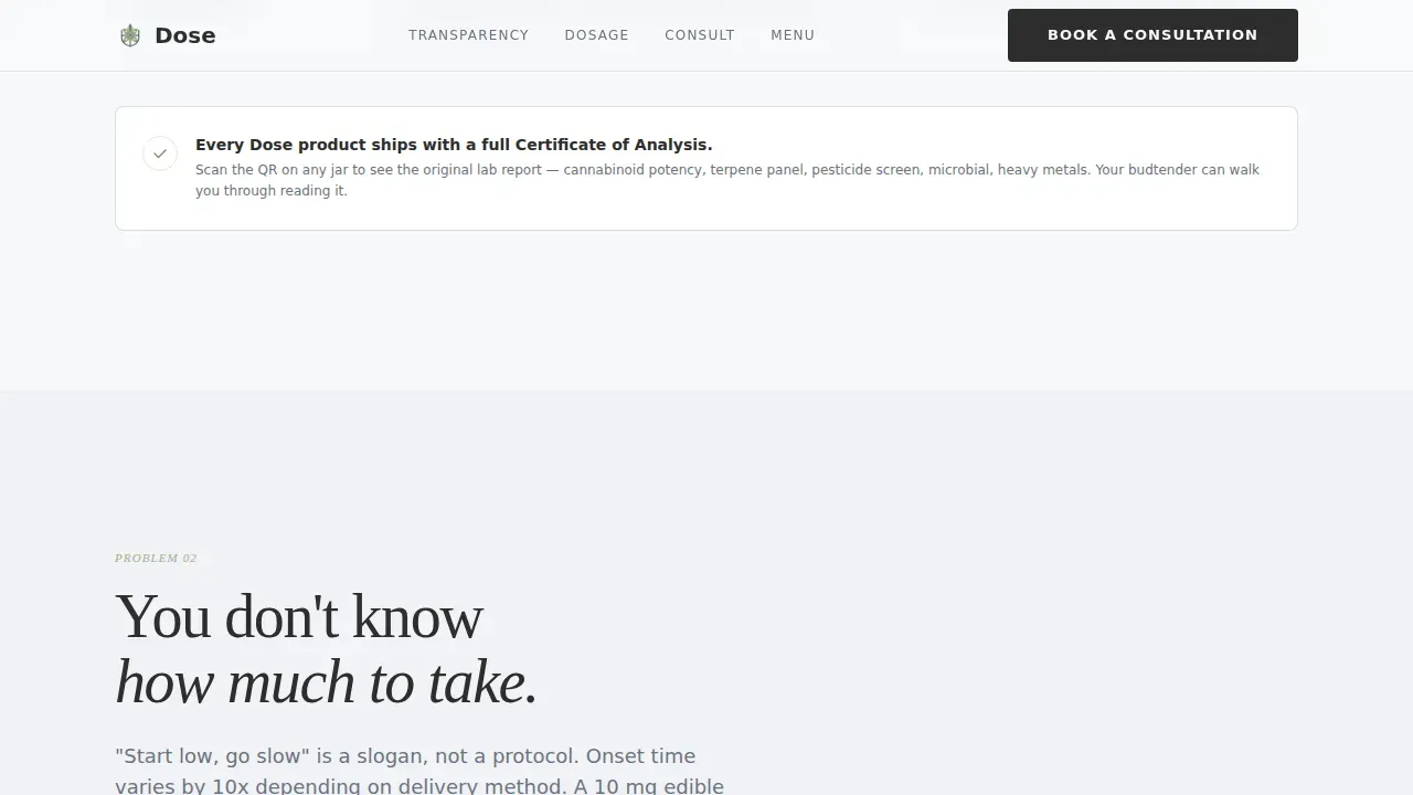 Clinical Cannabis Consultation Booking Landing Page Template