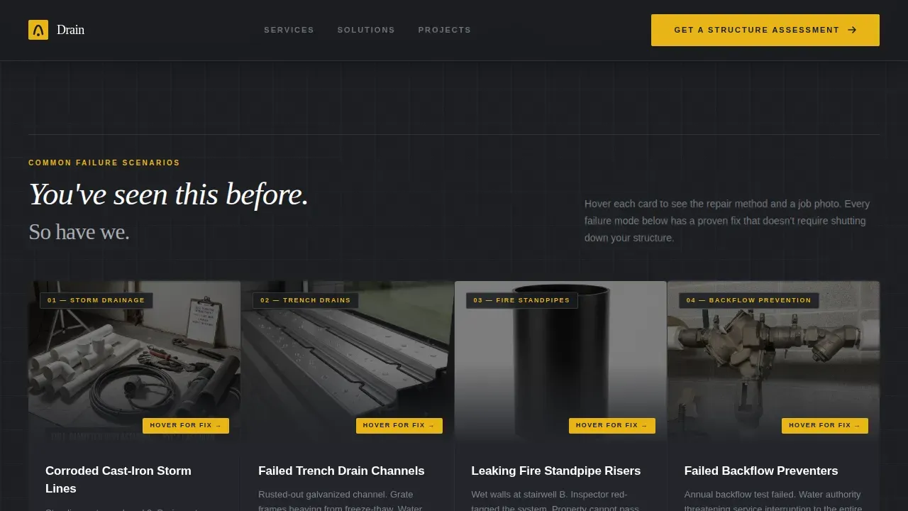 Industrial Parking Structure Plumbing Landing Page