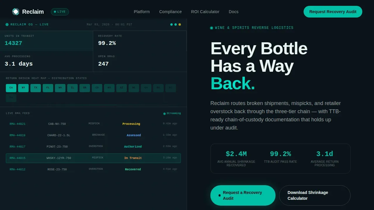 Smart Beverage Logistics | Free Website Template | Rocket