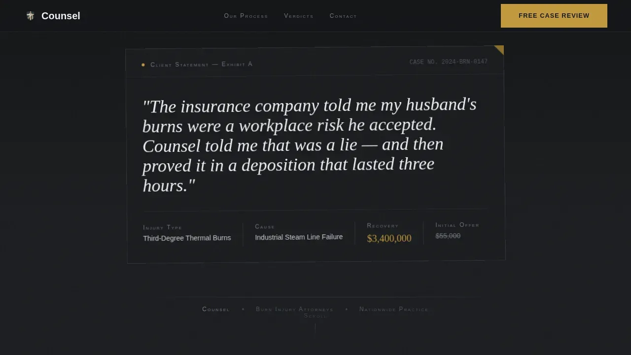 Burn Injury Attorney Landing Page Template