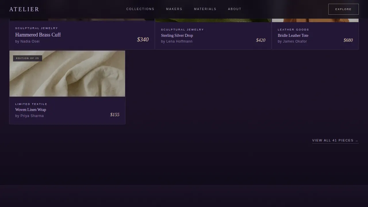 Immersive Luxury Designer Accessories Landing Page Template