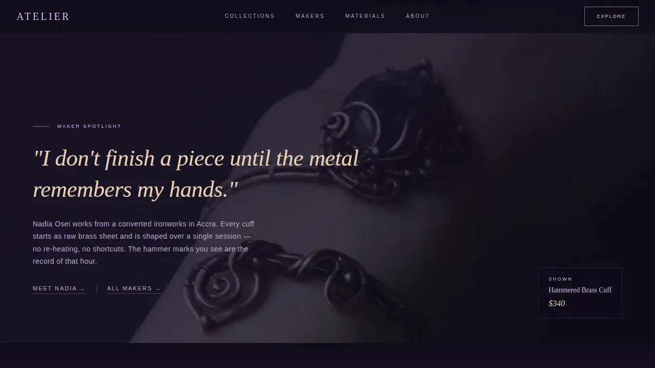 Immersive Luxury Designer Accessories Landing Page Template