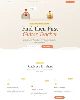 Trusted Guitar Instruction Landing Page Template