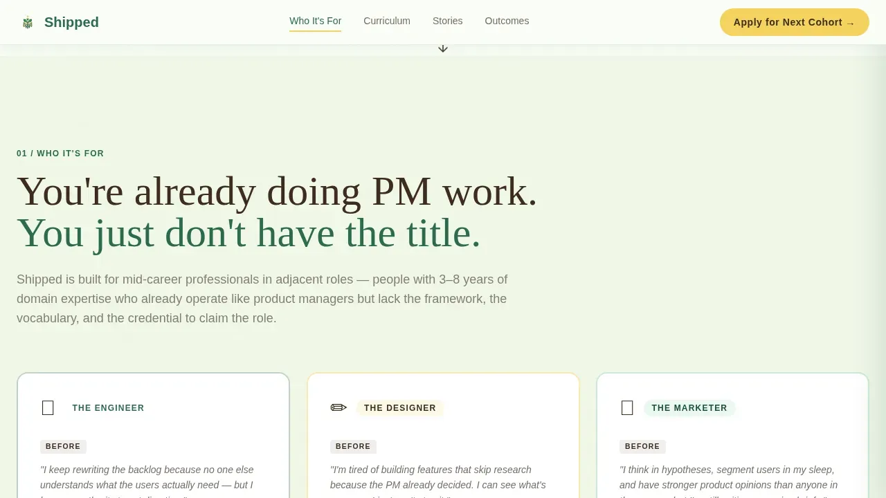 Product Management Bootcamp Landing Page Template