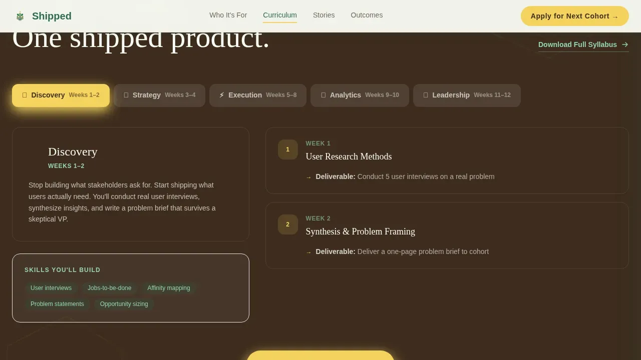 Product Management Bootcamp Landing Page Template