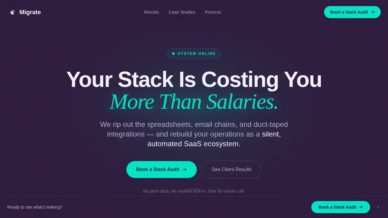 SaaS Transformation Consultancy Landing Page Template
