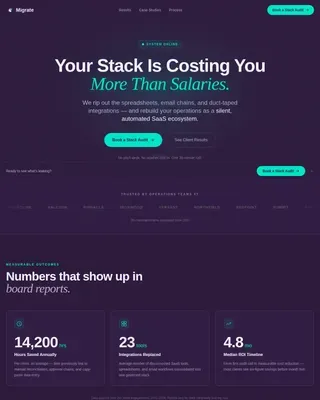 SaaS Transformation Consultancy Landing Page Template