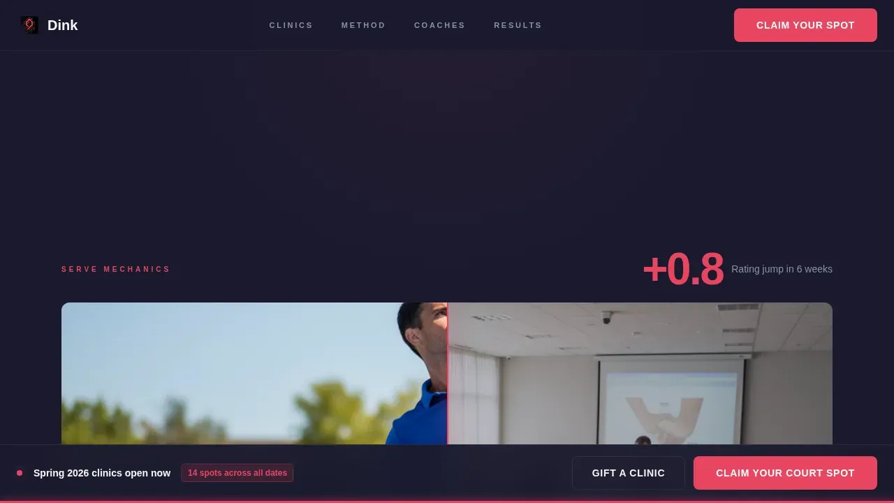 Dynamic Pickleball Coaching Landing Page Template