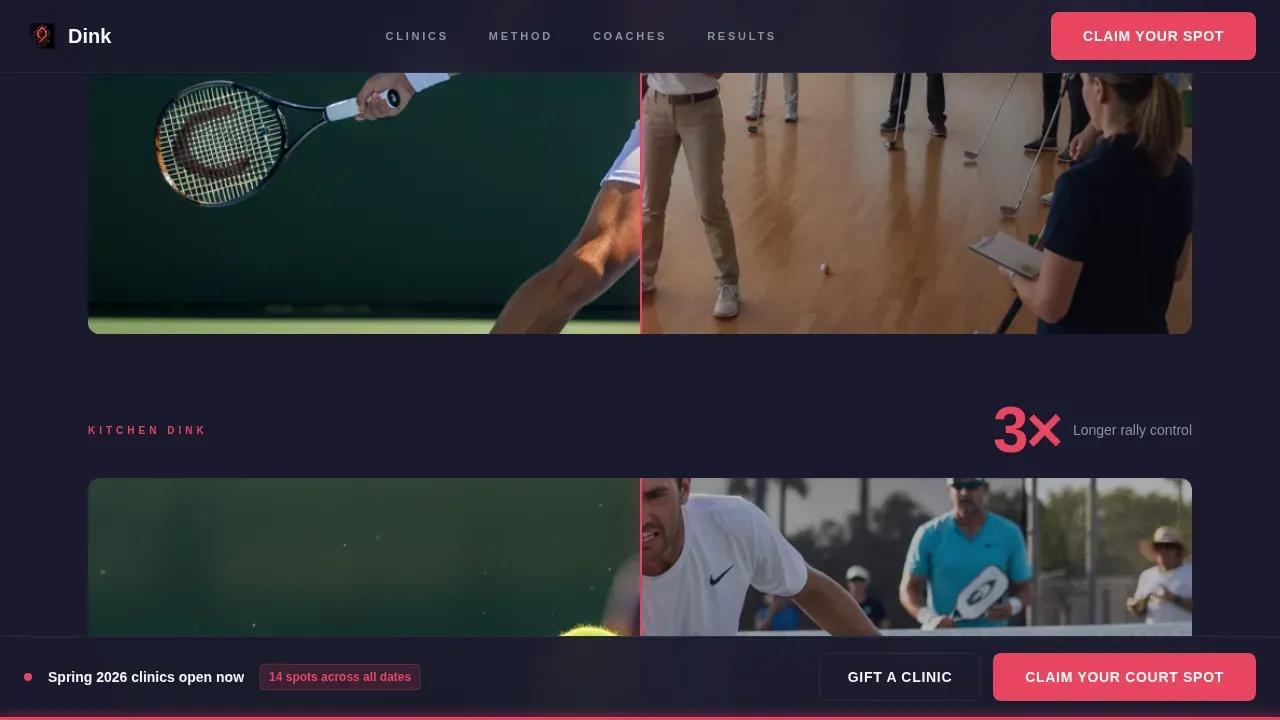 Dynamic Pickleball Coaching Landing Page Template