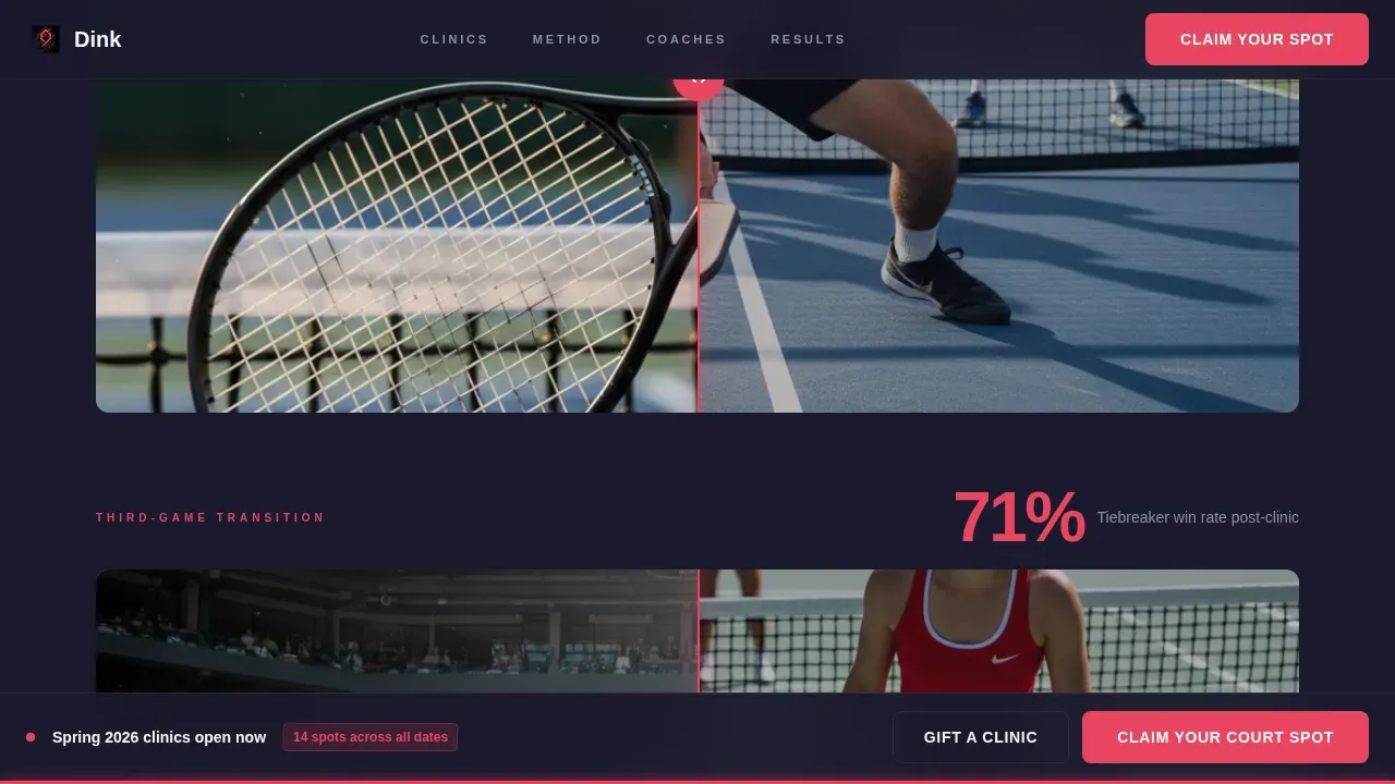 Dynamic Pickleball Coaching Landing Page Template