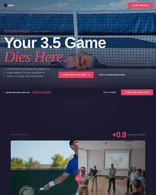 Dynamic Pickleball Coaching Landing Page Template
