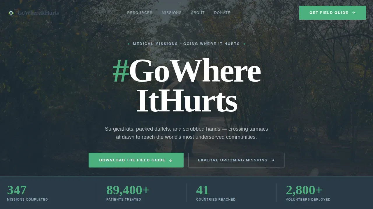 Urgent Medical Mission Landing Page Template