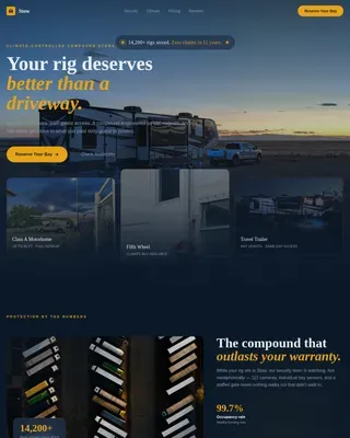 Climate-Controlled RV Storage Landing Page Template