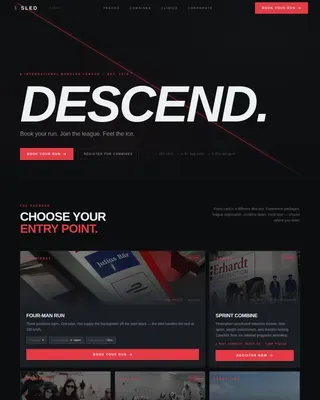 Competitive Bobsled Booking Landing Page Template