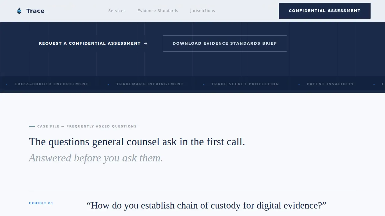 Confidential IP Investigation Landing Page Template