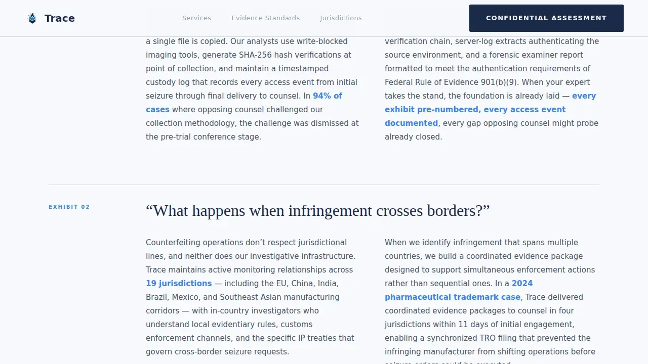 Confidential IP Investigation Landing Page Template